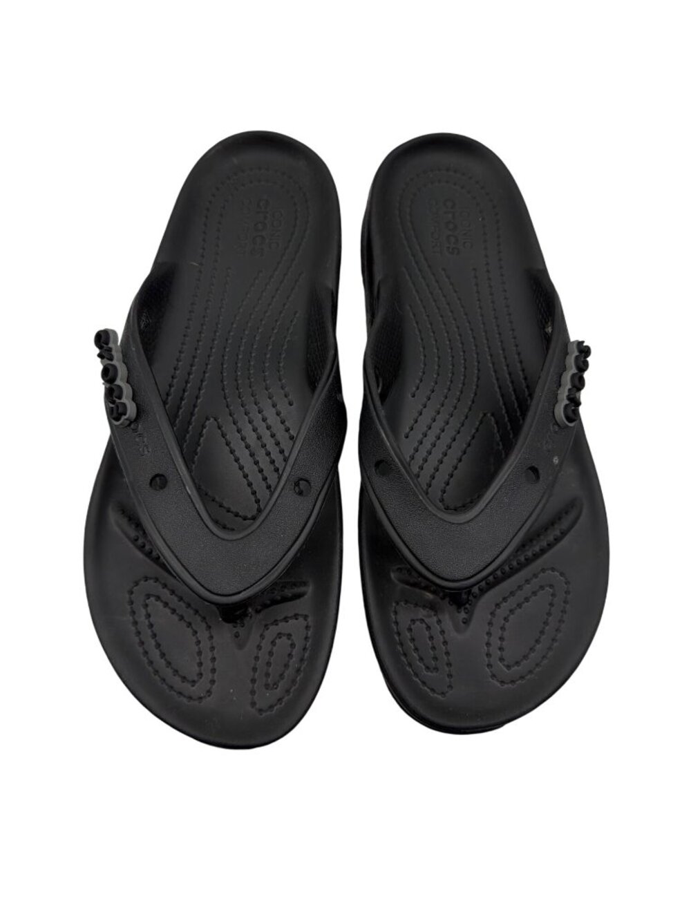 Crocs Womens Black Flip Flop Sandals Size W9/M7 Lightweight Comfort